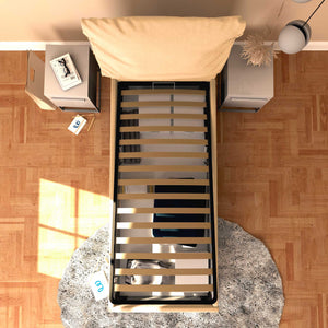 Letto contenitore singolo in ecopelle sfoderabile beige Baldiflex Licia Soft dall'alto