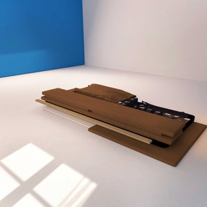 Letto contenitore singolo in ecopelle sfoderabile caffè Baldiflex Licia Soft struttura