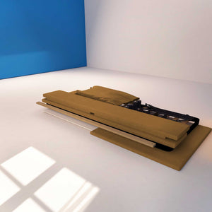 Letto contenitore singolo in ecopelle sfoderabile nocciola Baldiflex Licia Soft struttura