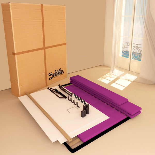 Letto contenitore singolo in tessuto fucsia Baldiflex Dublino cartone