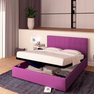 Letto contenitore singolo in tessuto fucsia Baldiflex Dublino