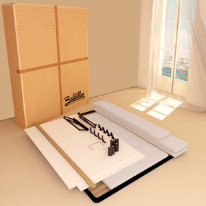 Letto contenitore singolo in tessuto grigio chiaro Baldiflex Dublino cartone