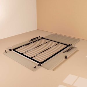 Letto contenitore singolo in tessuto grigio talpa Baldiflex Dublino struttura