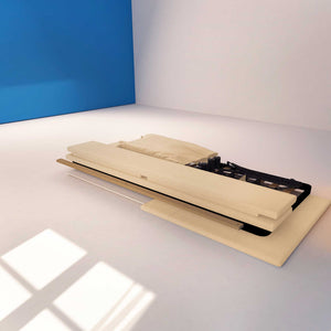 Letto contenitore singolo in tessuto sfoderabile beige Licia Soft Baldiflex struttura