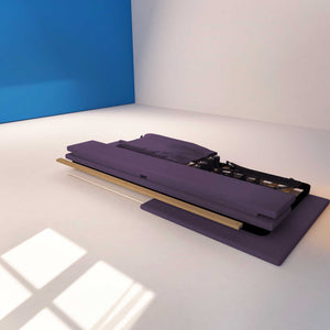 Letto contenitore singolo in tessuto sfoderabile viola Licia Soft Baldiflex struttura