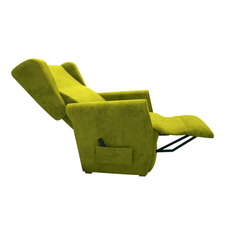 Poltrona relax reclinabile elettrica alzapersona verde Flora Baldiflex aperta