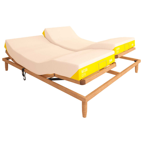 Rete ergonomica elettrica in legno Replay con materasso in lattice Baldiflex Natura Eco 18 dettaglio 5