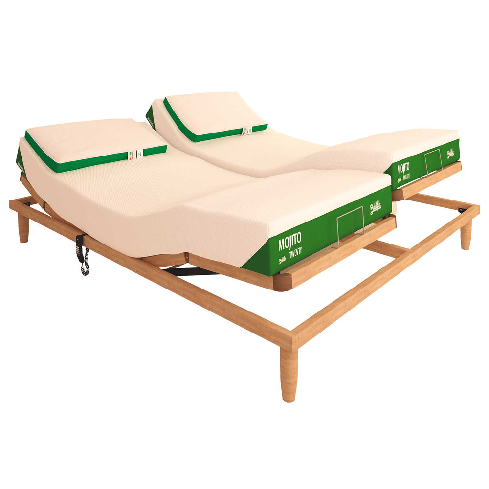 Rete ergonomica elettrica in legno con materasso memory Baldiflex Mojito 20