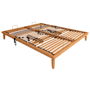 Rete ergonomica elettrica in legno Replay con materasso memory e gel Baldiflex HiGel dettaglio 4